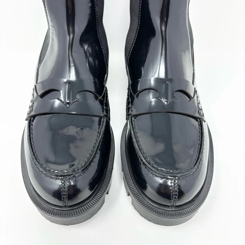 Christian Louboutin Montezu Chelsea Boots Black Brushed Leather Size 37 (US 7)